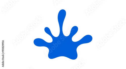 Blue paint splatter on white background.