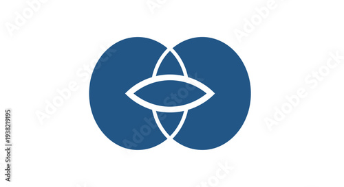 Blue Logo with White Eye Symbol.