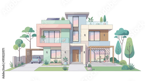 Modern Luxury Residential House with Contemporary Design.