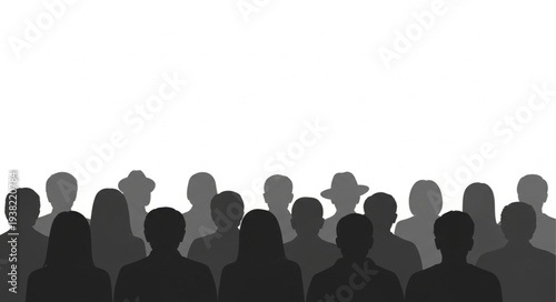 Silhouettes of People Standing Together.