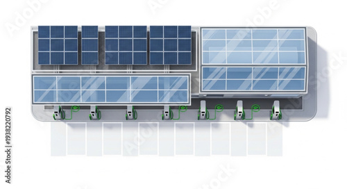 Modern solar panels array for clean energy generation.