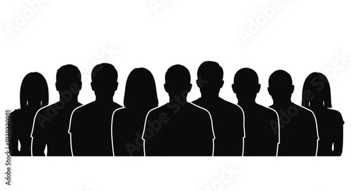 Silhouettes of People Standing Together.