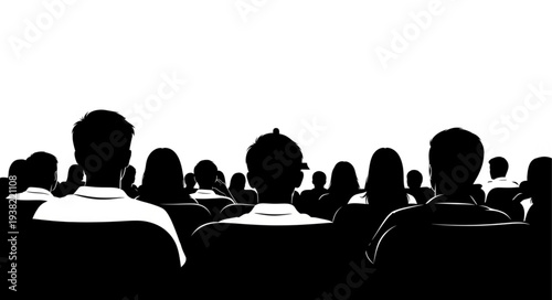 Silhouettes of People Watching Event.