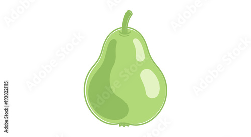 Green Pear Fruit Illustration Closeup.