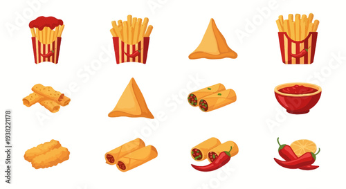 Variety of Chinese takeout food items.