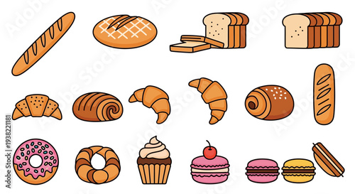 Assorted Baked Goods and Sweets Collection.