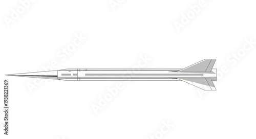 Silver Arrow with Fletching and Tip.