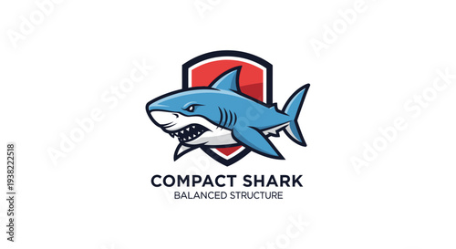 Blue Shark Cartoon Logo Design.