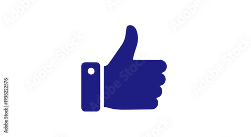 Blue thumbs up icon symbol.