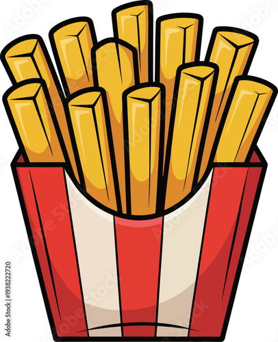 Cute cartoon a illustrator vector french fries