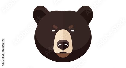 Brown bear face closeup cartoon.