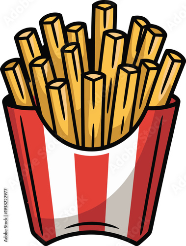 Cute cartoon a illustrator vector french fries