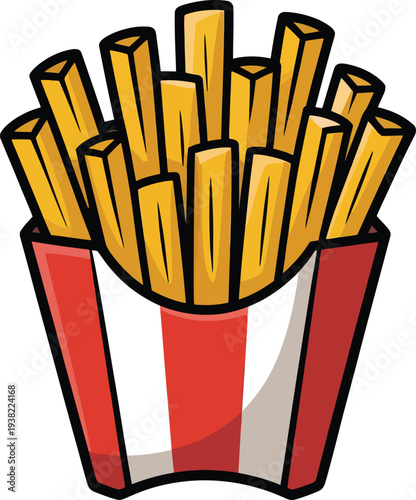 Cute cartoon a illustrator vector french fries