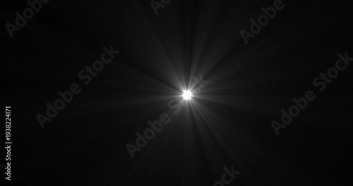 Abstract light rays burst animation. Shine or sun effect on a black screen. A mesmerizing display of light rays emanating from a central point evoking a sense of wonder and celestial beauty
