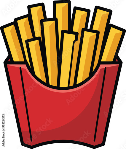 Cute cartoon a illustrator vector french fries