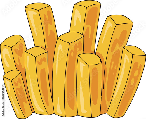 Cute cartoon a illustrator vector french fries