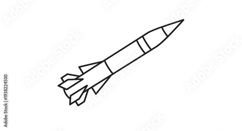 Simple Black and White Rocket.