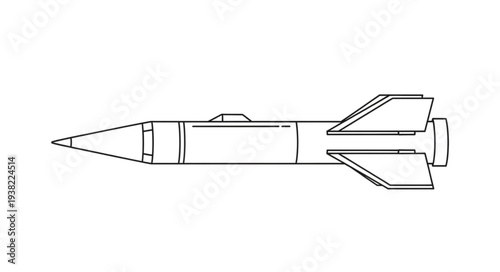 Simple Black and White Rocket.