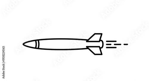 Simple Black and White Rocket.