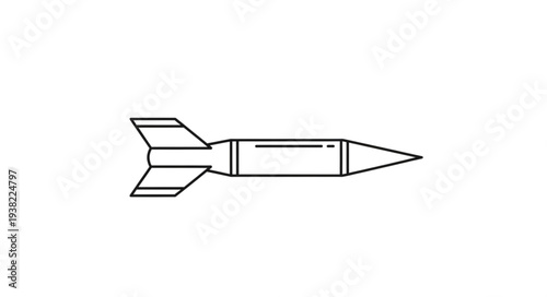 Simple Black and White Rocket.