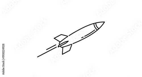 Simple Black and White Rocket.