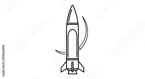 Simple Black and White Rocket.