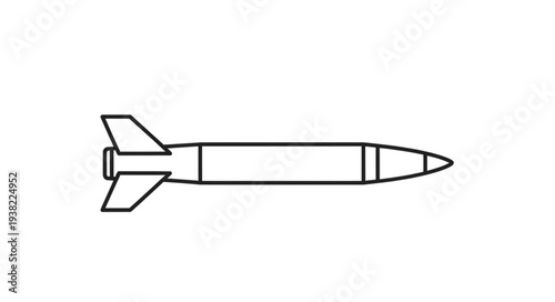 Simple Black and White Rocket.