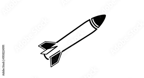 Simple Black and White Rocket.