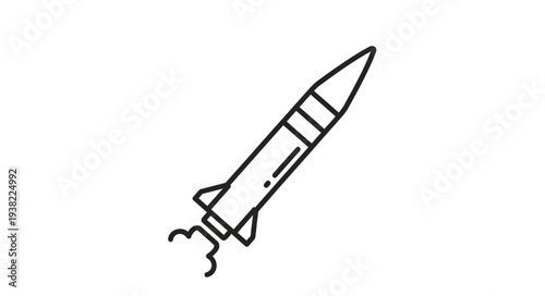 Simple Black and White Rocket.