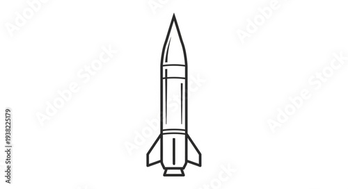 Simple Black and White Rocket.