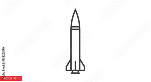 Simple Black and White Rocket.