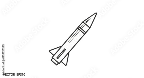 Simple Black and White Rocket.