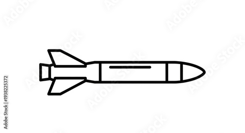 Simple Black and White Rocket.