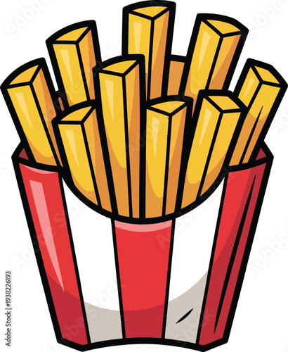 Cute cartoon a illustrator vector french fries
