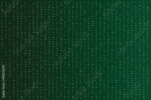 A repeating pattern of green binary code numbers creates a vibrant digital data matrix