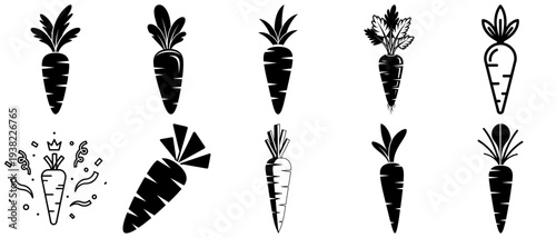Set of Carrot Icons and Illustrations