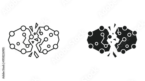 Network Breakdown Crisis Digital Connection Fracture System Collapse