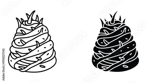 Food Pasta Stack Commercial Vector