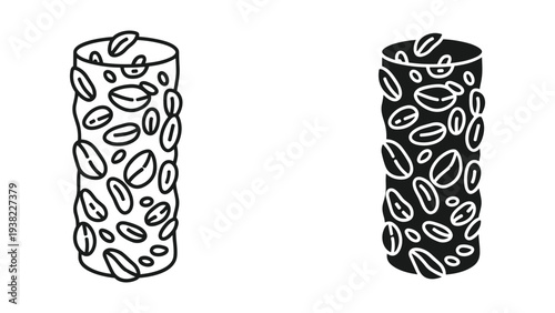 Coffee Bean Cylinder Icon Packaging Concept