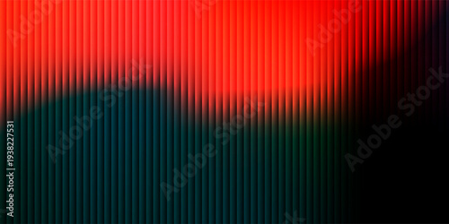 Vibrant ribbed background with futuristic vintage aesthetic and nostalgic retro chrome. Chromatic dramatic gradient in retro-futuristic style with warm and cool tones for trendy visual art projects