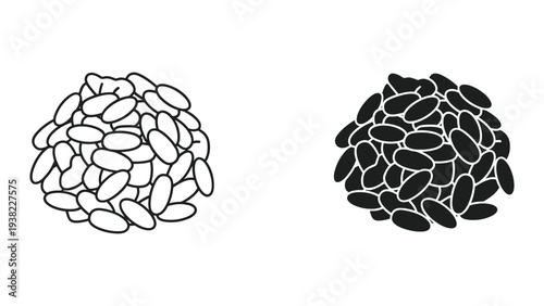 Rice Grains Pile Vector Food Ingredient Element