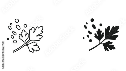 Parsley Herb Spice Sprig Vector Icon Food Seasoning