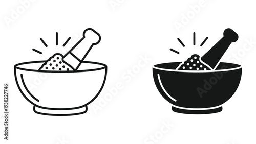 Mortar Pestle Grinding Herbs Pharmaceutical Preparation Commercial