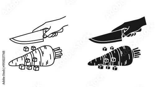 Carrot Chopping Preparation Food Icon