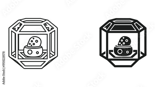 Cactus Terrarium Geometric Icon Growth Concept