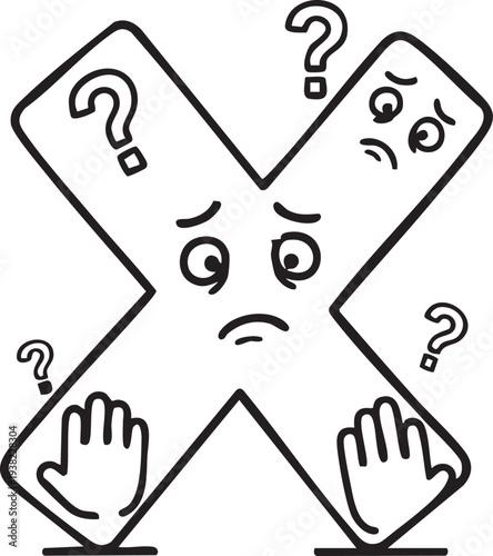 Confused letter x character with question marks