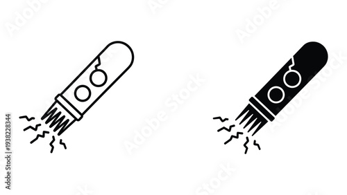 Rocket Launch Technology Propulsion System Vector Icon