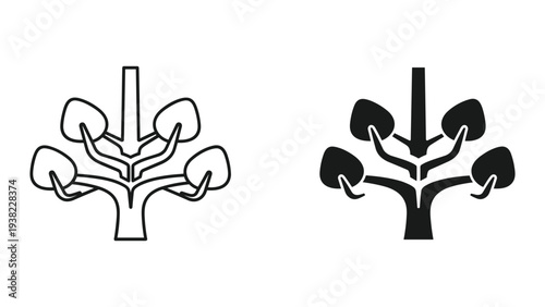 Tree Branch Icon Vector Growth Symbol Commercial