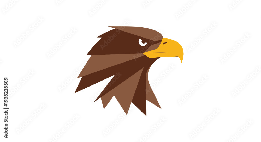 Fototapeta premium Brown Eagle Bird Head Illustration.