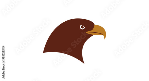 Brown Eagle Bird Head Illustration.